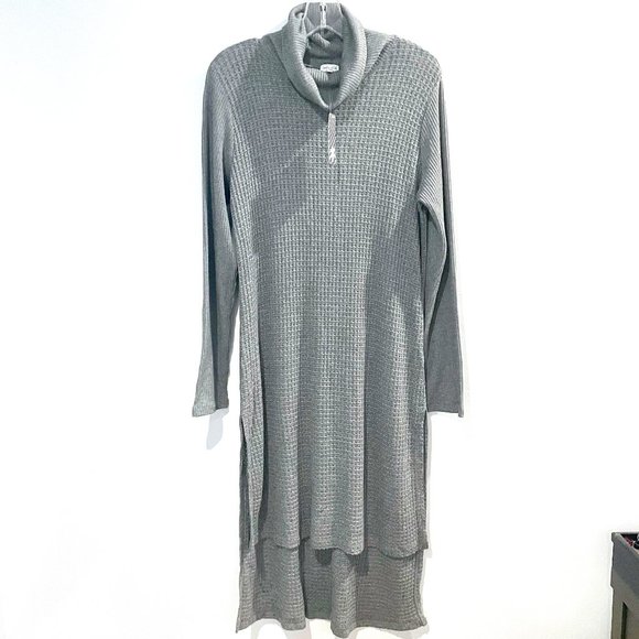 Splendid Dresses & Skirts - Splendid Turtleneck Waffle Openside Dress Gray Sz XL
